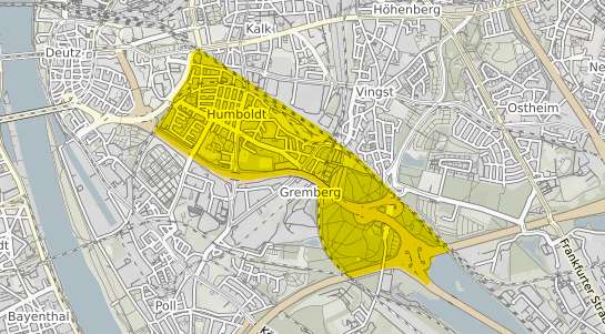 Immobilienpreisekarte Köln Humboldt Gremberg